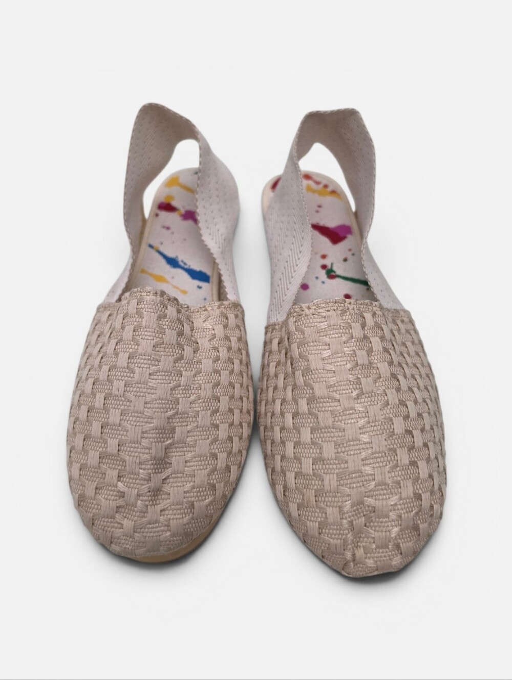 Boutique Handmade Woven Slingback Alpargatas Beige